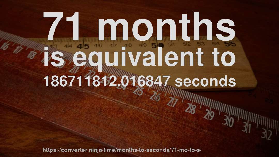 71 months is equivalent to 186711812.016847 seconds