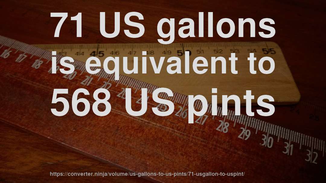 71 US gallons is equivalent to 568 US pints