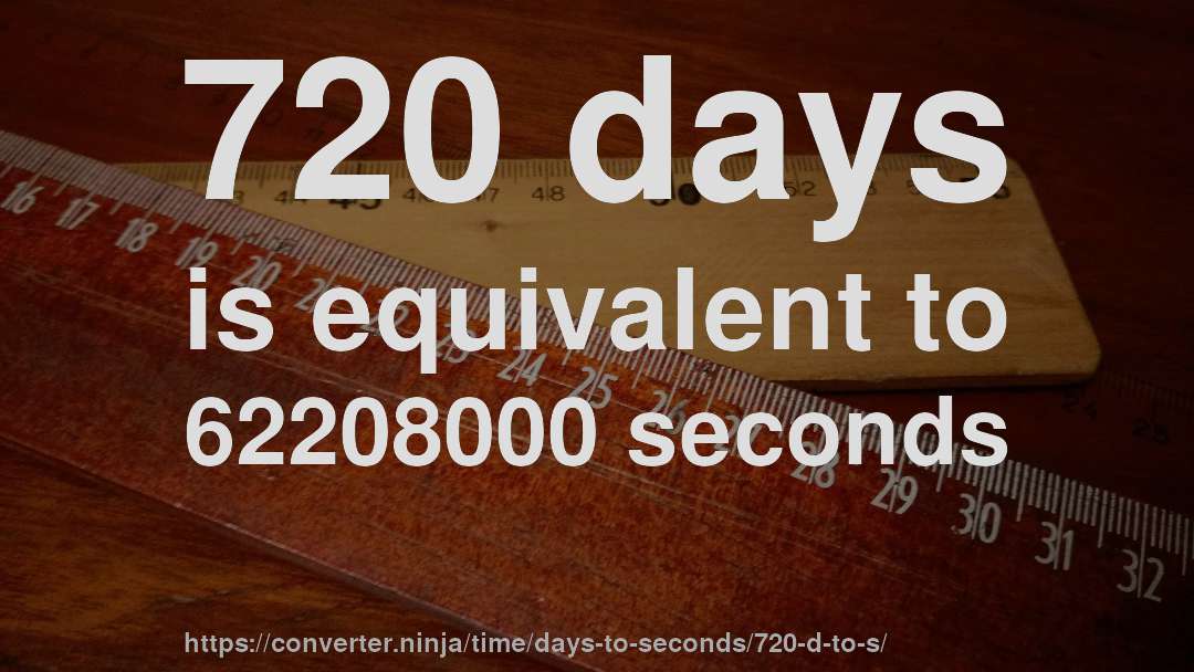 720 days is equivalent to 62208000 seconds