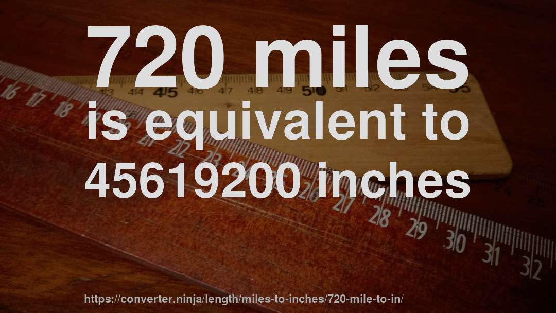 720 miles is equivalent to 45619200 inches