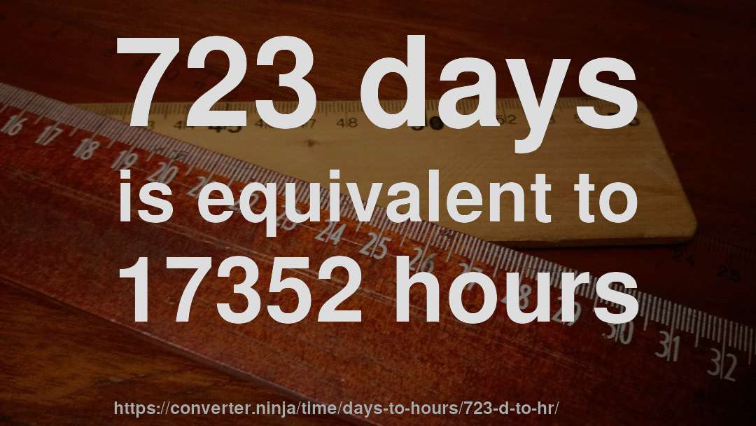 723 days is equivalent to 17352 hours