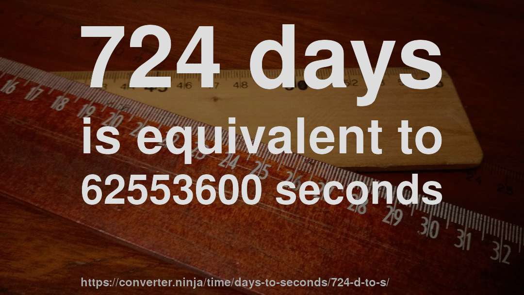 724 days is equivalent to 62553600 seconds