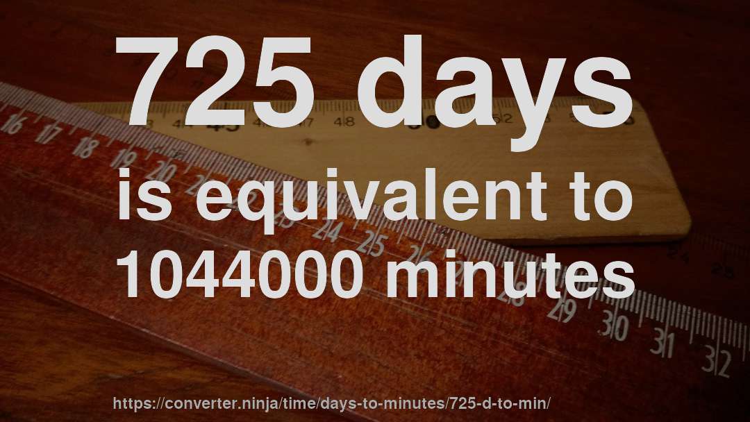 725 days is equivalent to 1044000 minutes
