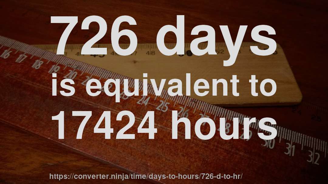 726 days is equivalent to 17424 hours