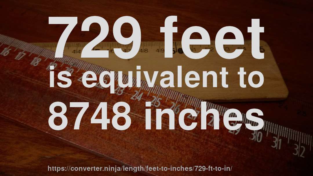 729 feet is equivalent to 8748 inches