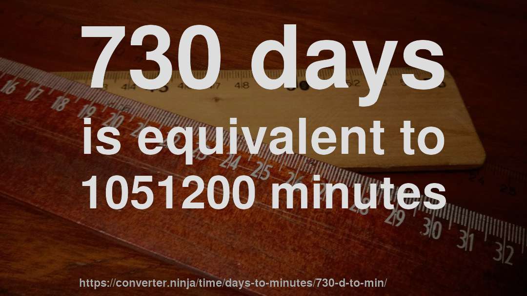 730 days is equivalent to 1051200 minutes
