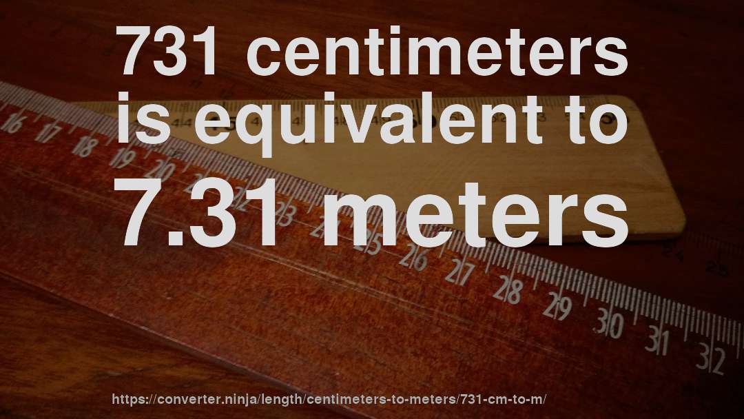 731 centimeters is equivalent to 7.31 meters
