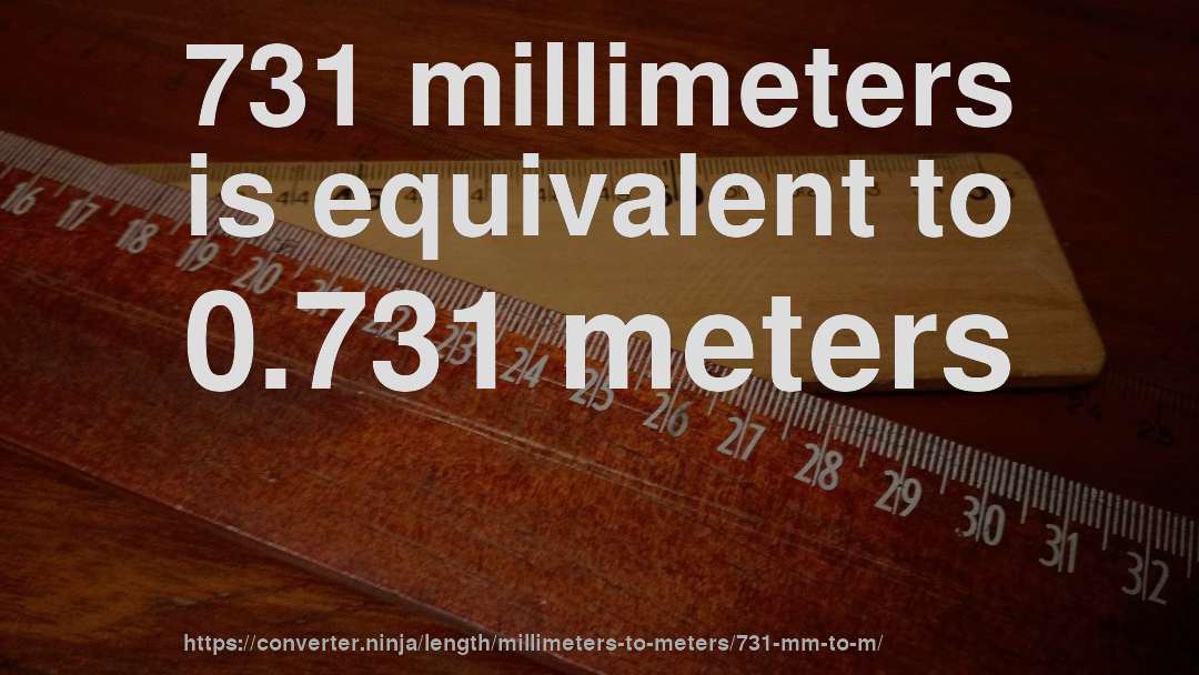 731 millimeters is equivalent to 0.731 meters