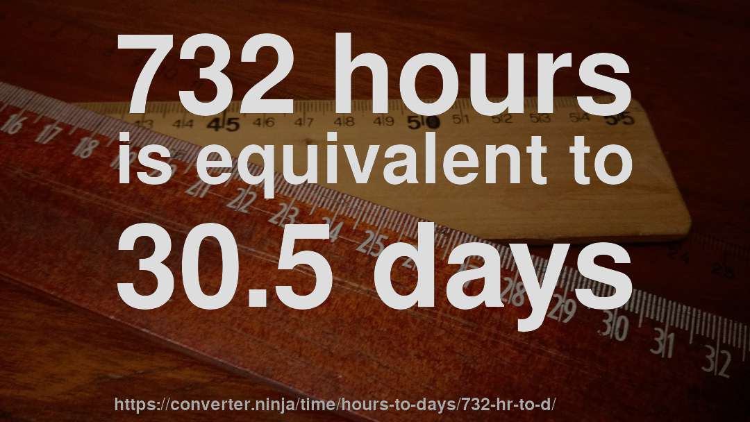 732 hours is equivalent to 30.5 days