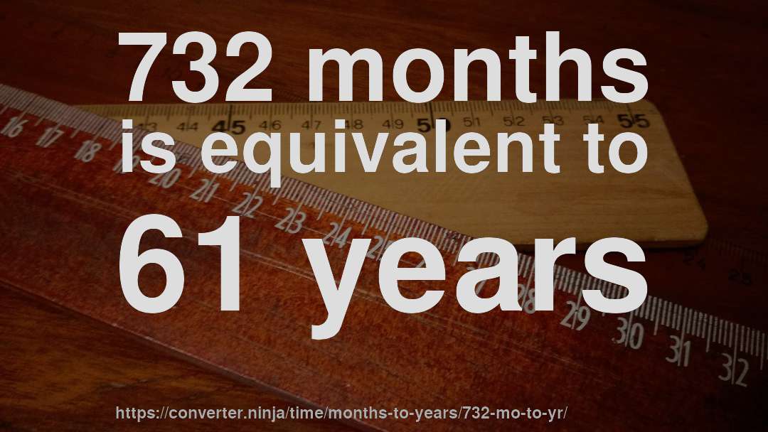 732 months is equivalent to 61 years