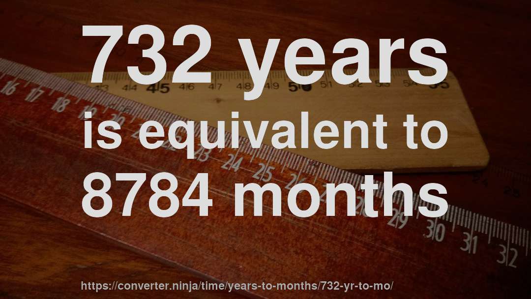 732 years is equivalent to 8784 months
