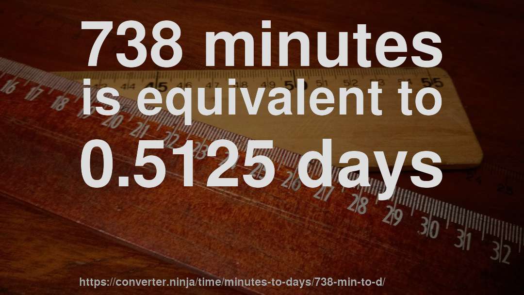 738 minutes is equivalent to 0.5125 days