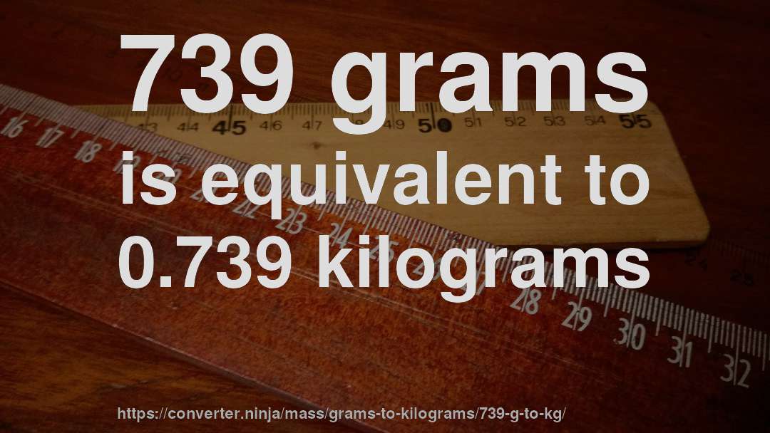 739 grams is equivalent to 0.739 kilograms