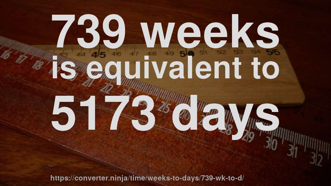 739 weeks is equivalent to 5173 days