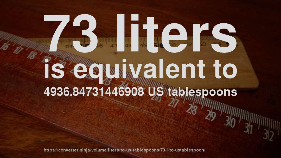 73 liters is equivalent to 4936.84731446908 US tablespoons