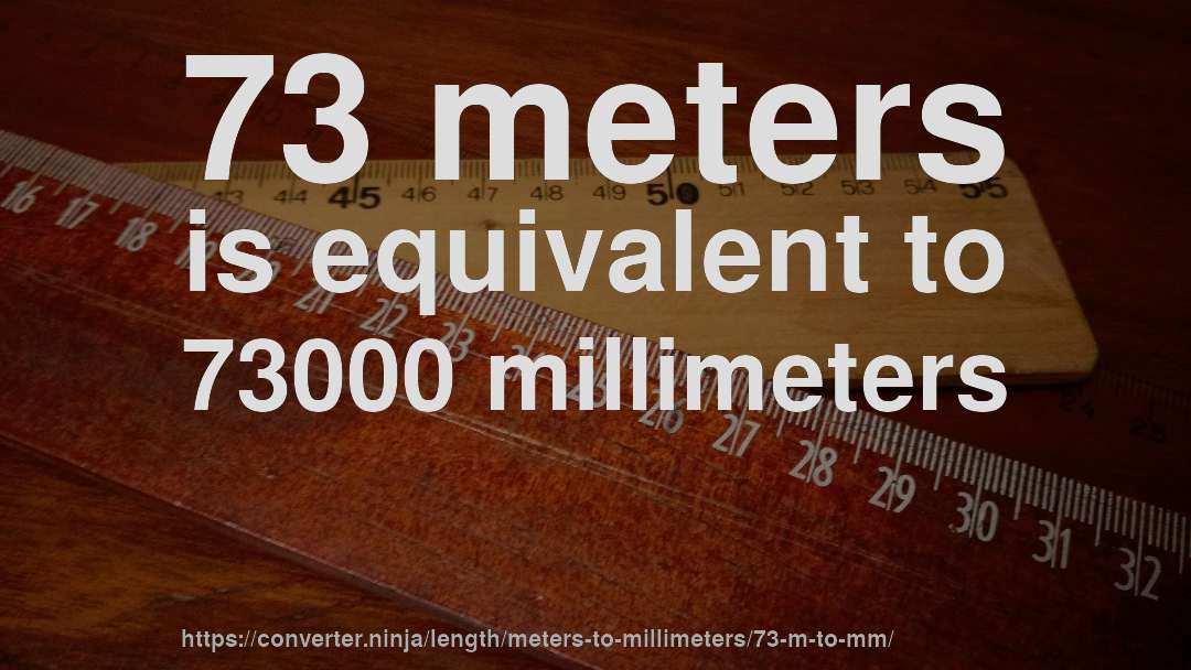 73 meters is equivalent to 73000 millimeters