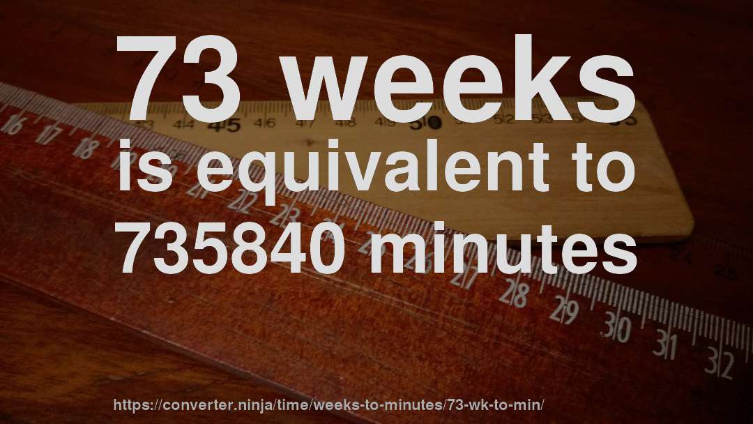 73 weeks is equivalent to 735840 minutes