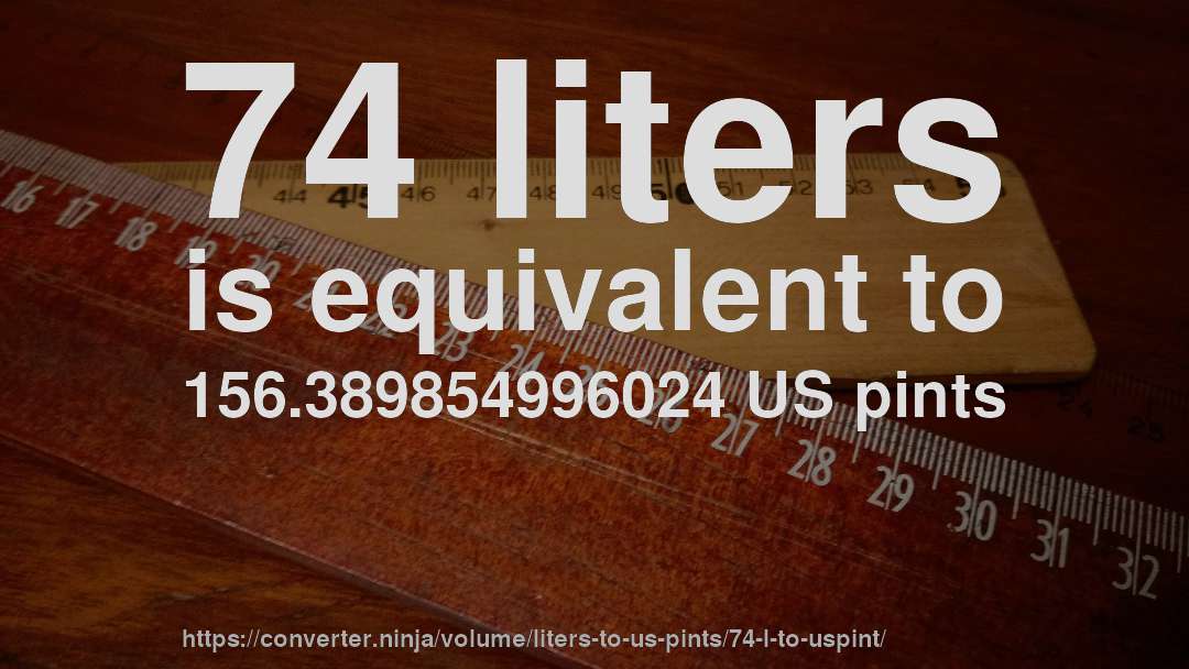 74 liters is equivalent to 156.389854996024 US pints