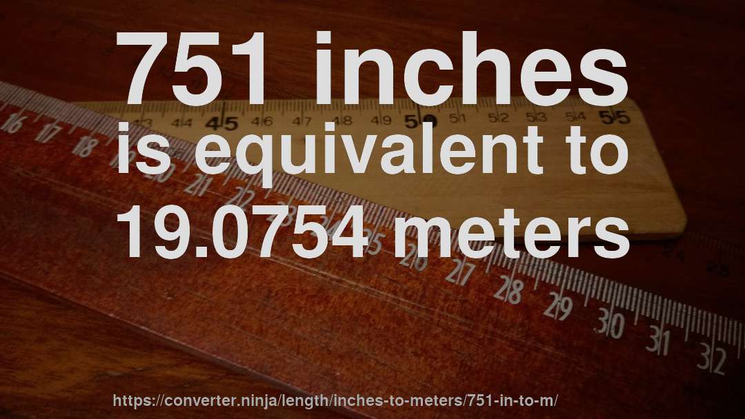 751 inches is equivalent to 19.0754 meters