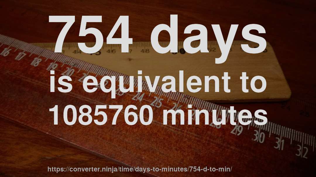 754 days is equivalent to 1085760 minutes