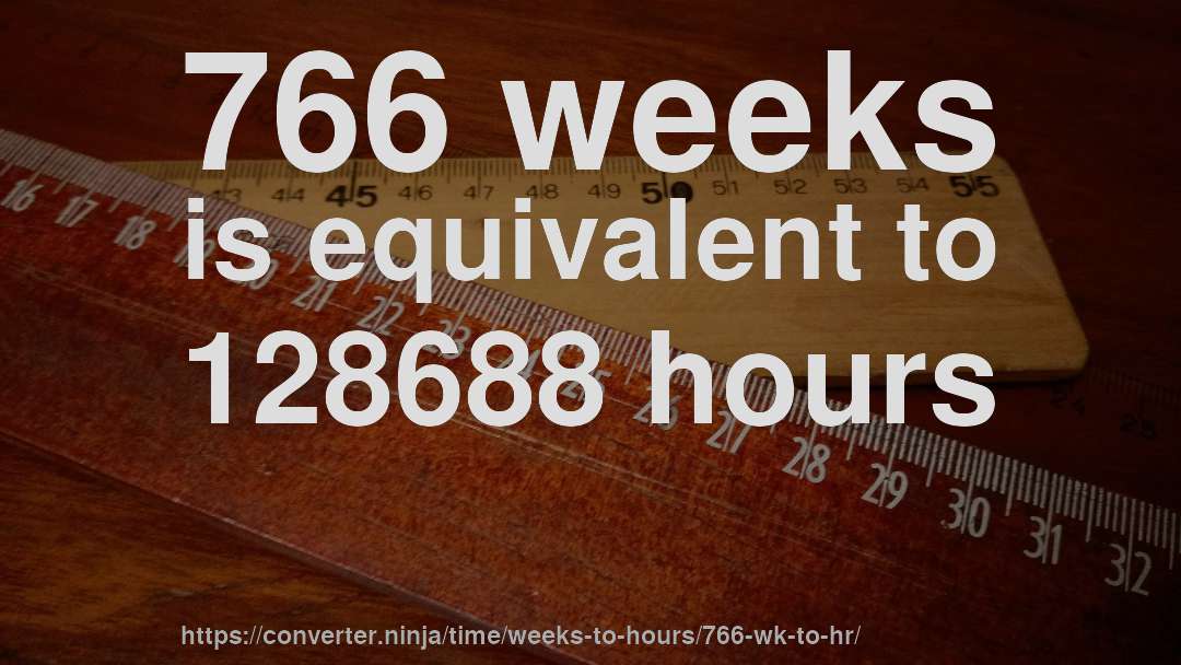 766 weeks is equivalent to 128688 hours