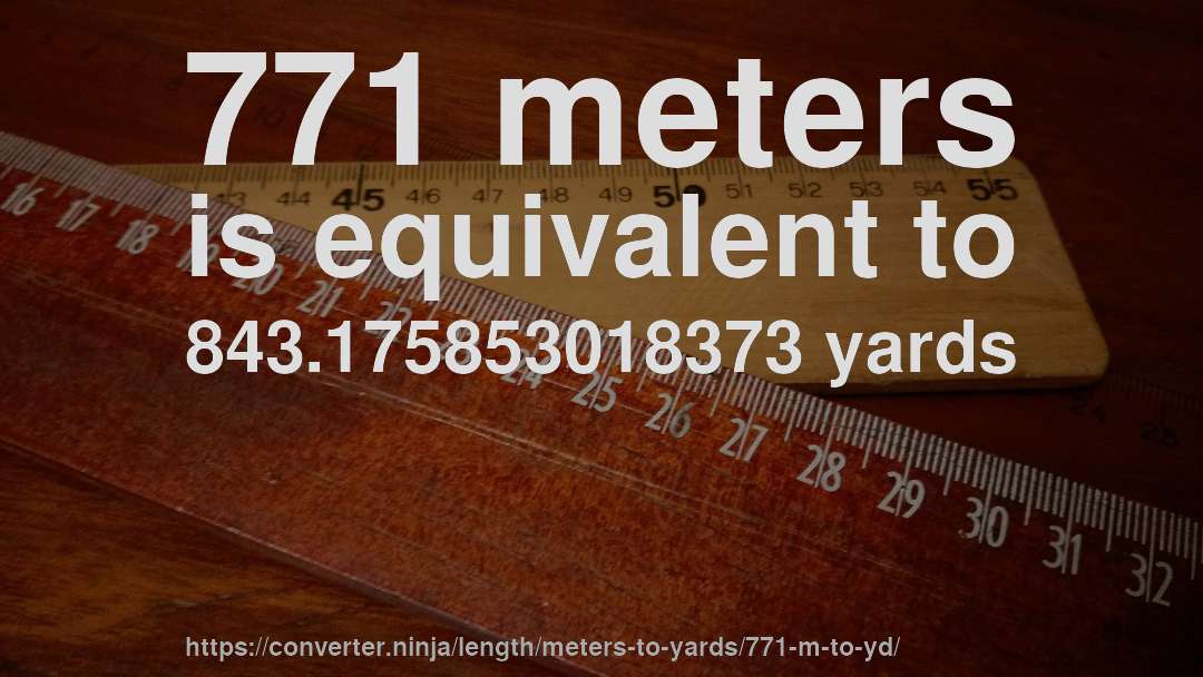 771 meters is equivalent to 843.175853018373 yards