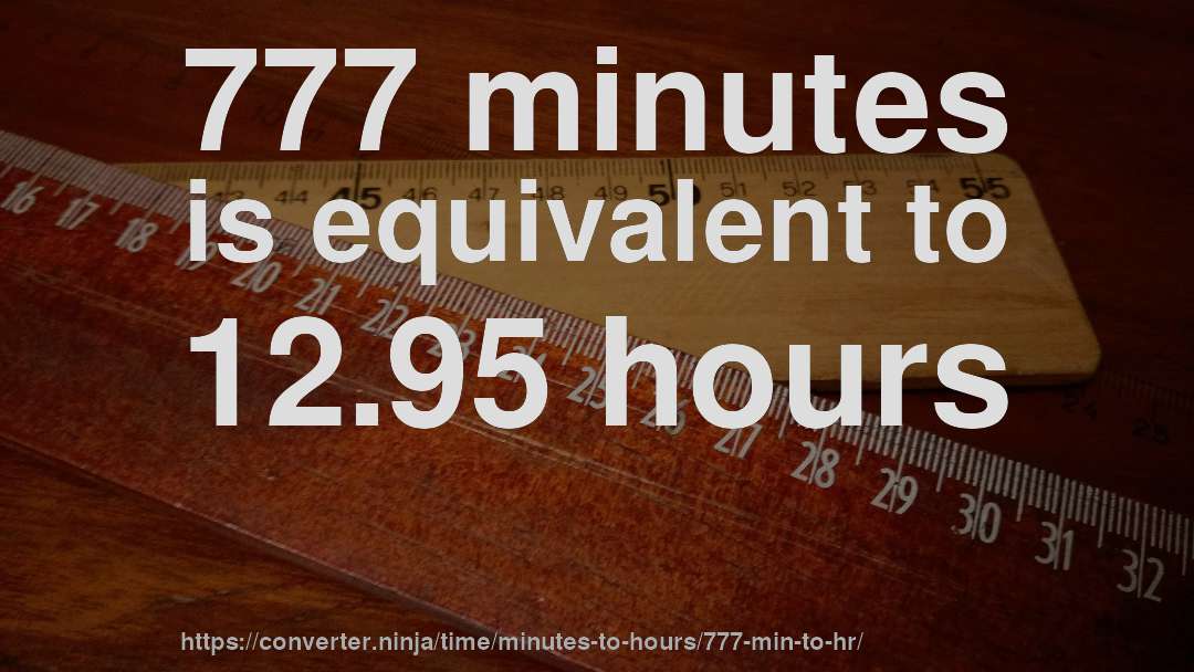 777 minutes is equivalent to 12.95 hours