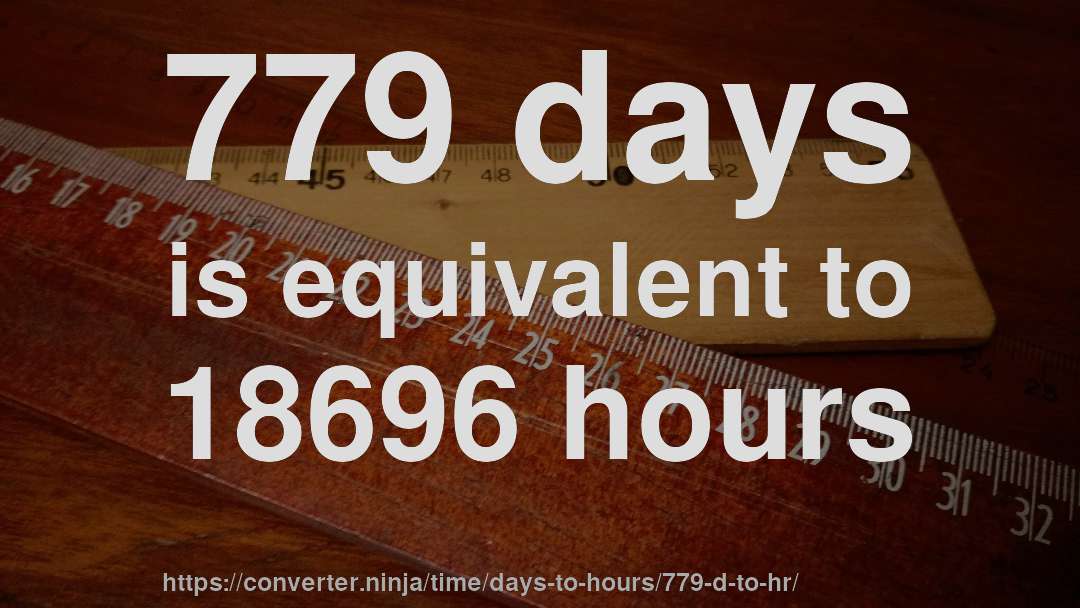 779 days is equivalent to 18696 hours