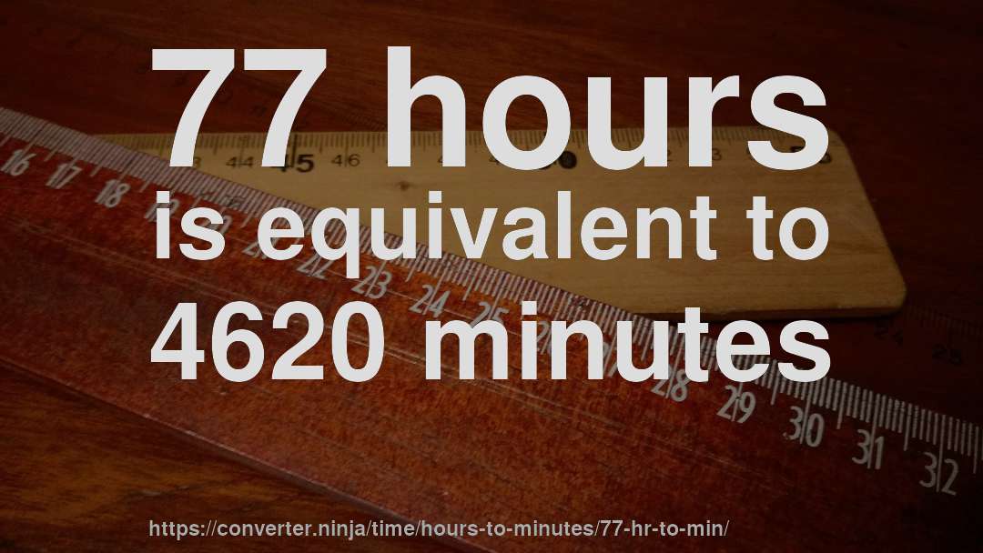 77 hours is equivalent to 4620 minutes