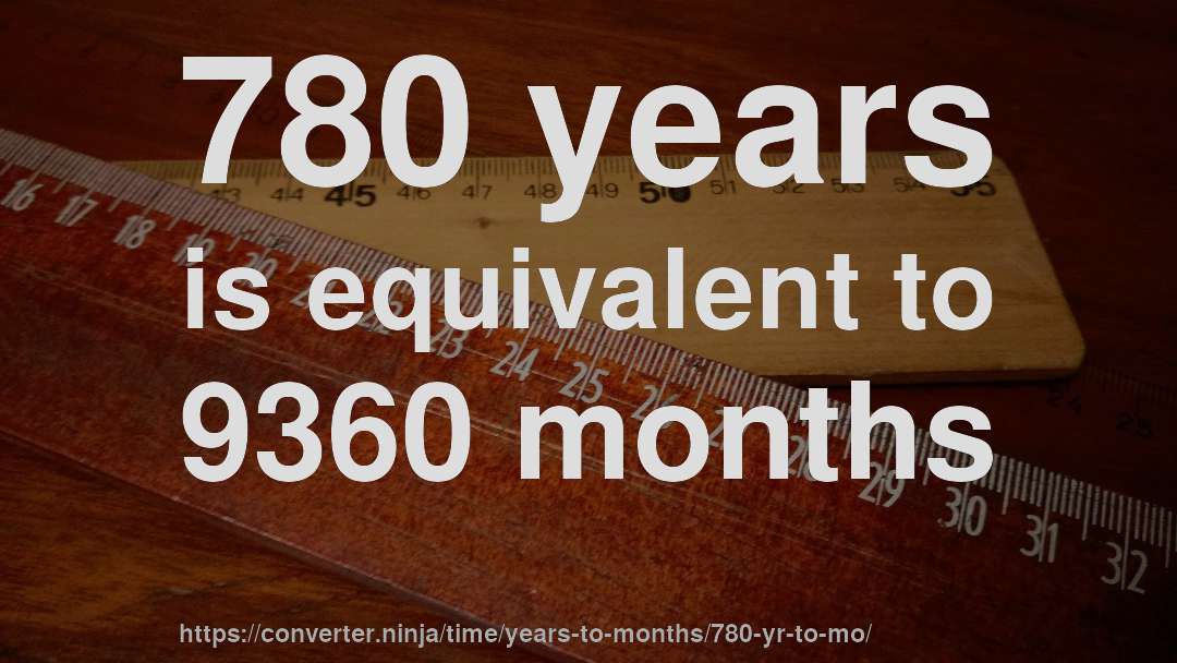 780 years is equivalent to 9360 months