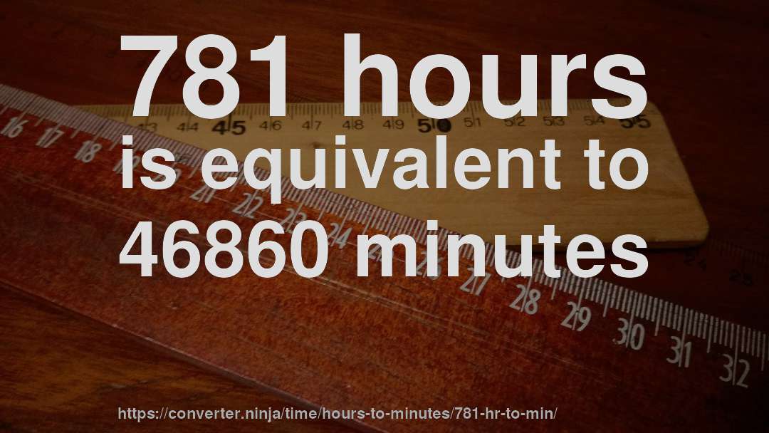 781 hours is equivalent to 46860 minutes