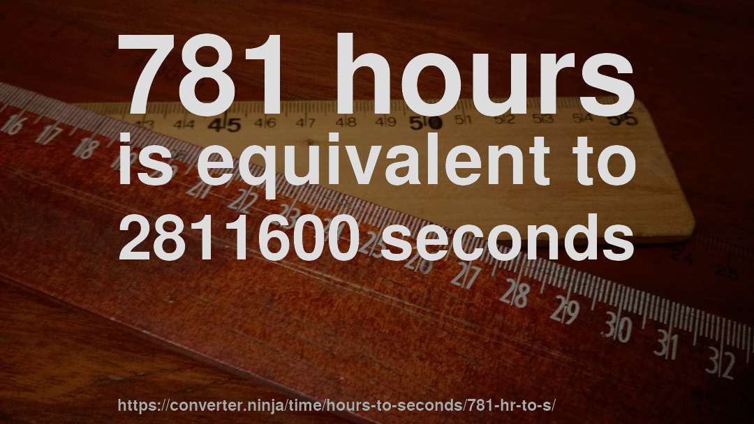 781 hours is equivalent to 2811600 seconds