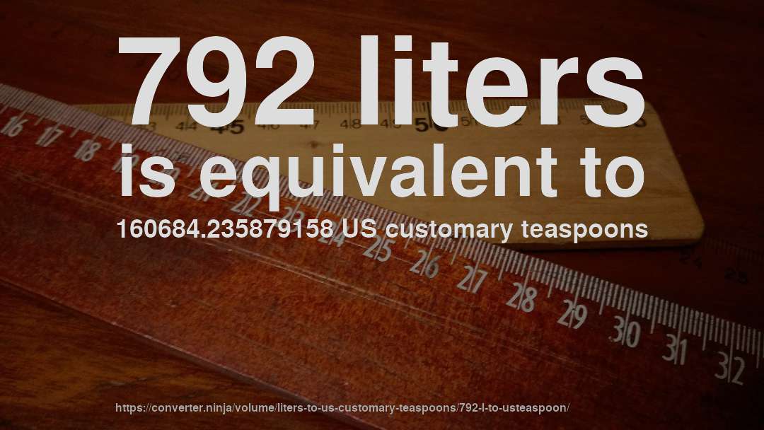 792 liters is equivalent to 160684.235879158 US customary teaspoons