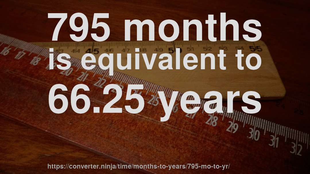 795 months is equivalent to 66.25 years