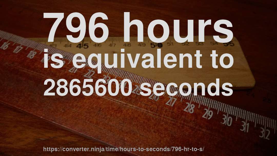 796 hours is equivalent to 2865600 seconds