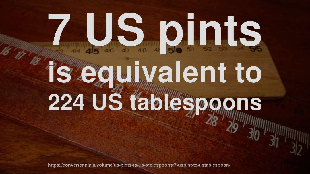 7 US pints is equivalent to 224 US tablespoons