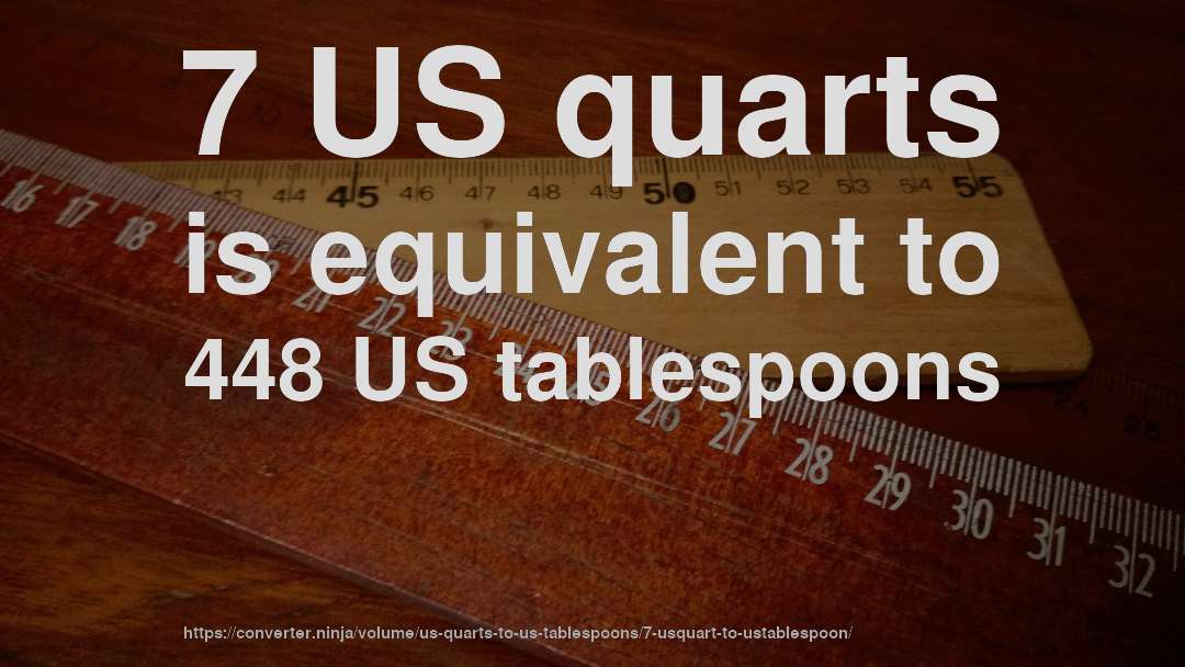 7 US quarts is equivalent to 448 US tablespoons