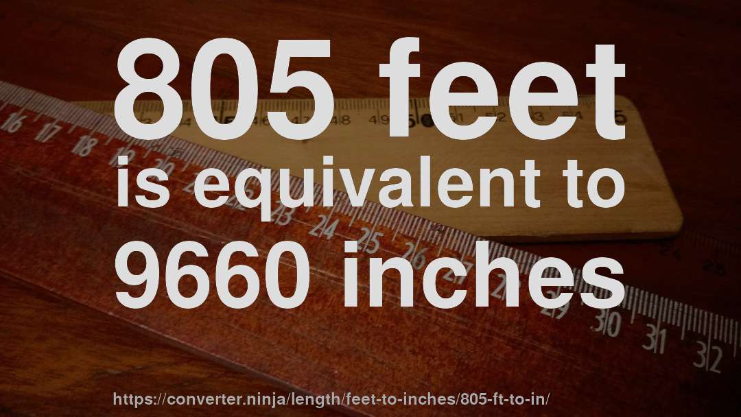 805 feet is equivalent to 9660 inches