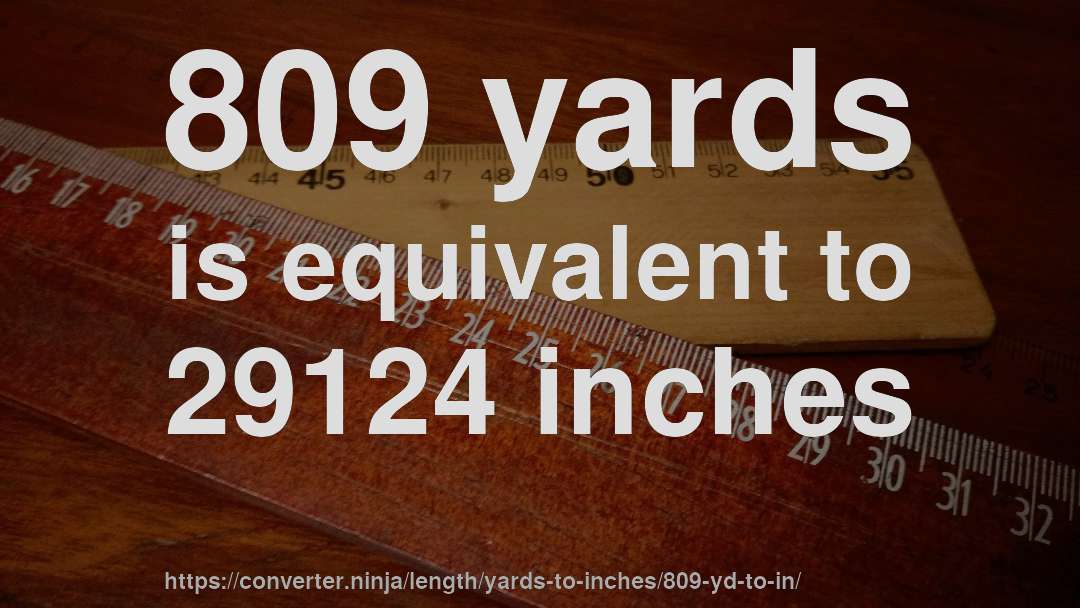 809 yards is equivalent to 29124 inches