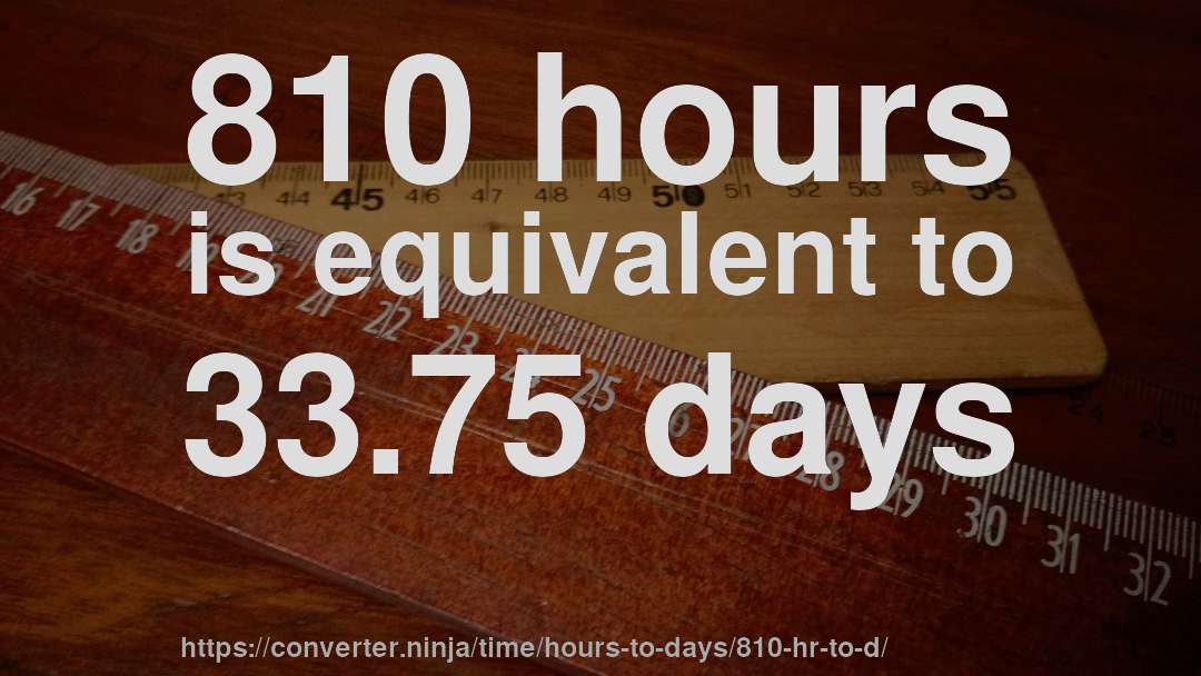 810 hours is equivalent to 33.75 days