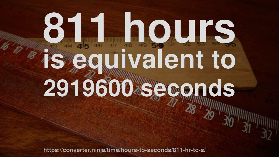 811 hours is equivalent to 2919600 seconds