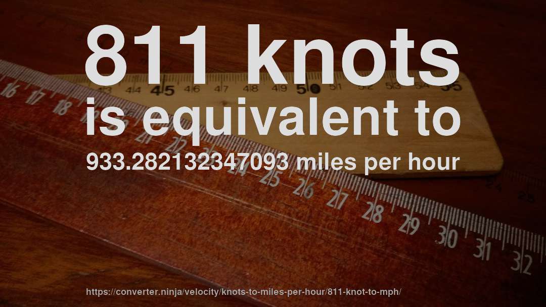 811 knots is equivalent to 933.282132347093 miles per hour