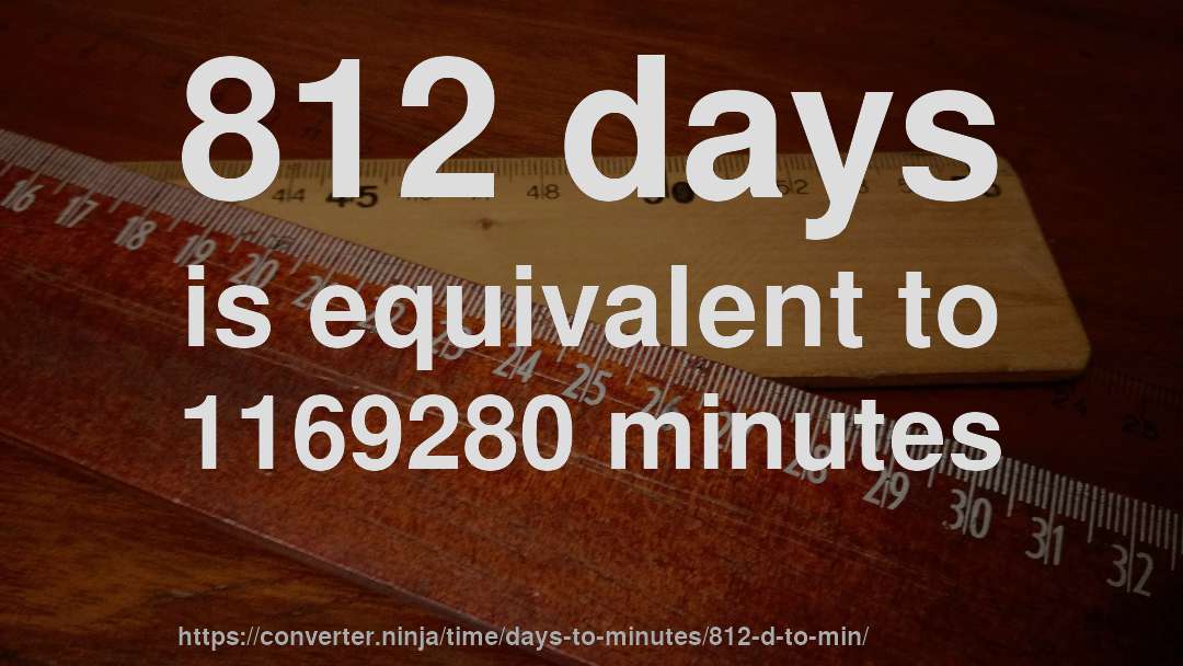 812 days is equivalent to 1169280 minutes