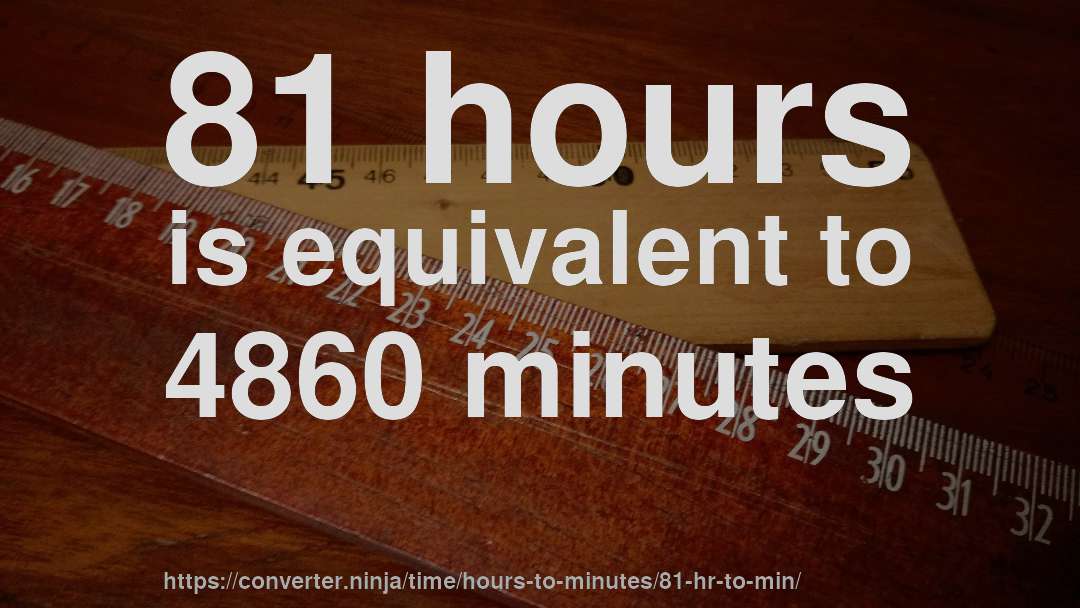 81 hours is equivalent to 4860 minutes