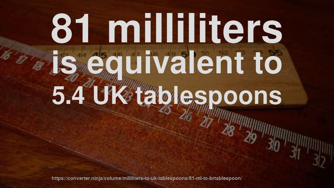 81 milliliters is equivalent to 5.4 UK tablespoons