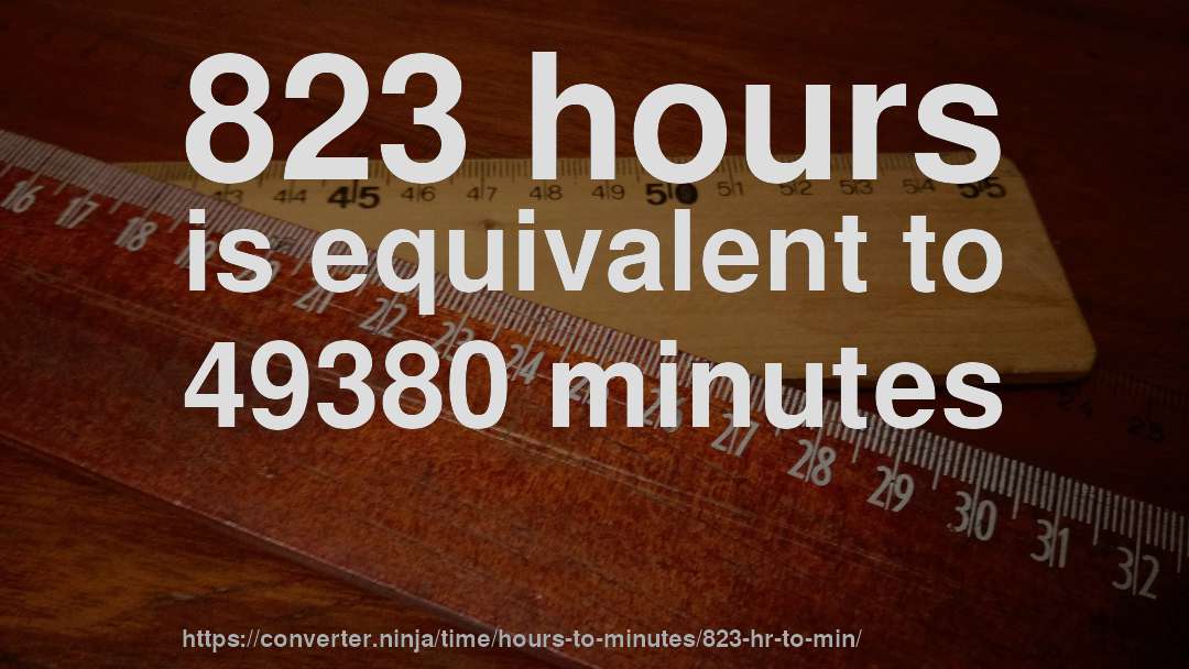 823 hours is equivalent to 49380 minutes
