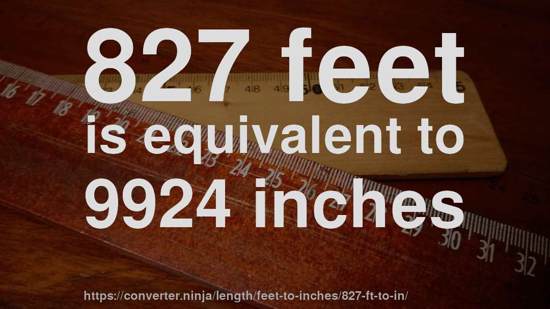 827 feet is equivalent to 9924 inches