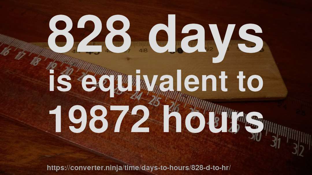 828 days is equivalent to 19872 hours