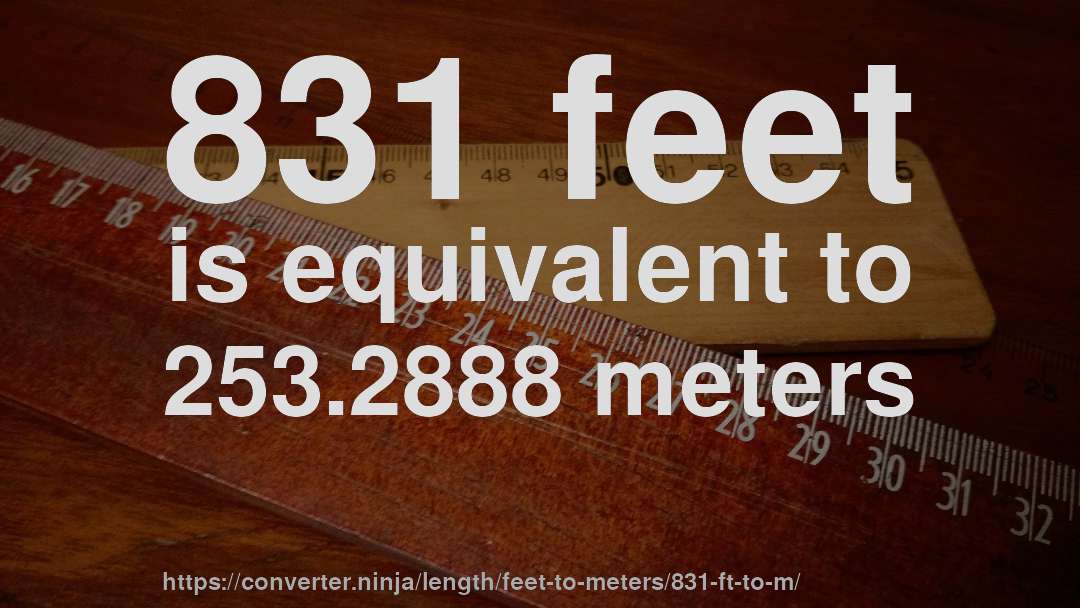 831 feet is equivalent to 253.2888 meters