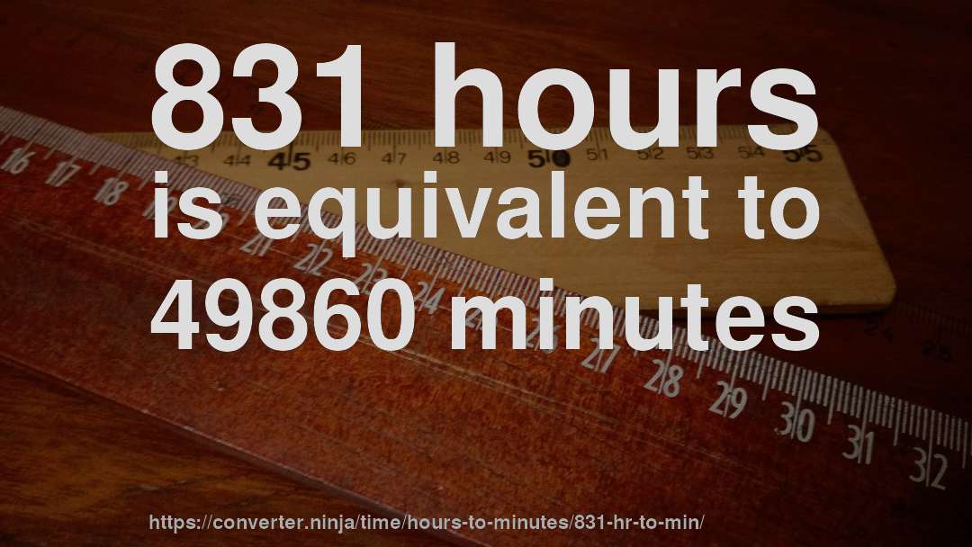 831 hours is equivalent to 49860 minutes